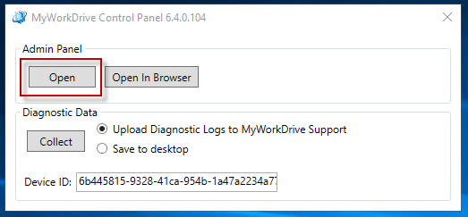 Admin Portal Login and Setup Wizard