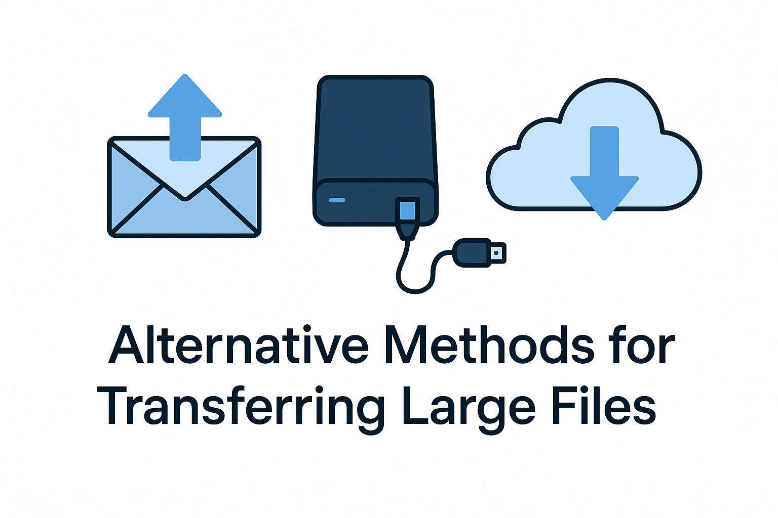 An image illustrating alternative methods for transferring large files.