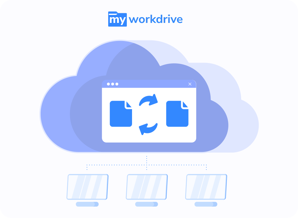 Data sovereignty illustration showing secure file storage and access control across different geographical locations
